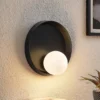 Lucande Andelina lámpara de pared, redondo, negro