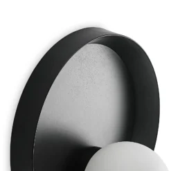 Lucande Andelina lámpara de pared, redondo, negro