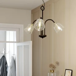 Lucande Anjita colgante pantallas vidrio, 3 luces