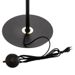 Lucande Aparas lámpara de pie, aspecto de hoja, negro-oro