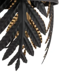 Lucande Aparas lámpara de pie, aspecto de hoja, negro-oro