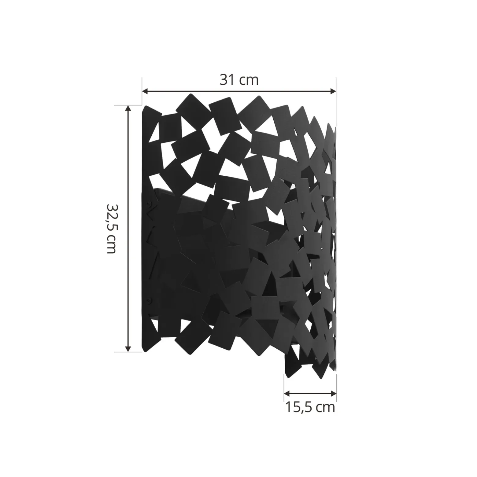 Lucande aplique de pared Aeloria, negro, hierro, 32,5 cm, E27