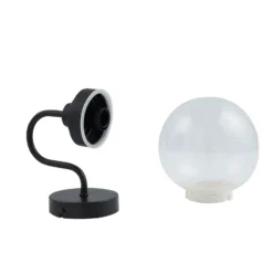Lucande aplique de pared Badolo, negro, cristal, 25 cm de altura, IP44