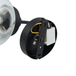 Lucande aplique de pared Badolo, negro, cristal, 25 cm de altura, IP44