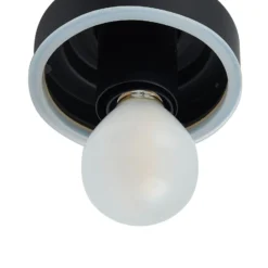 Lucande aplique de pared Badolo, negro, cristal, 25 cm de altura, IP44