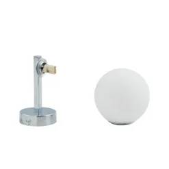 Lucande aplique de pared Bidolo, color cromo, cristal, Ø 12 cm, IP44