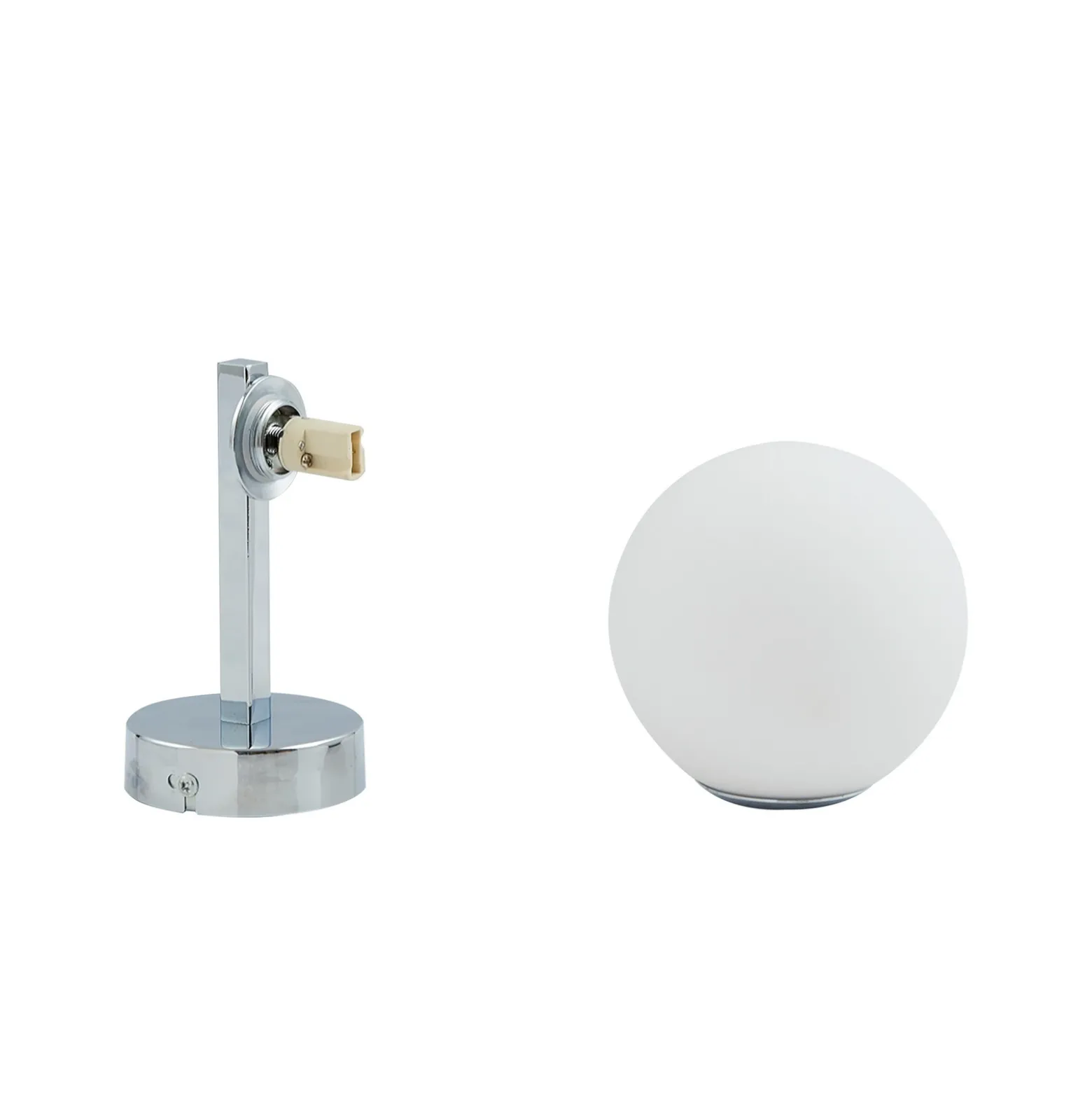 Lucande aplique de pared Bidolo, color cromo, cristal, Ø 12 cm, IP44