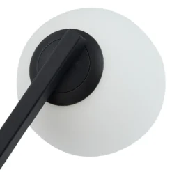 Lucande aplique de pared Bidolo, negro, cristal, Ø 12 cm, IP44