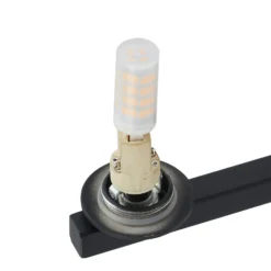 Lucande aplique de pared Bidolo, negro, cristal, Ø 12 cm, IP44