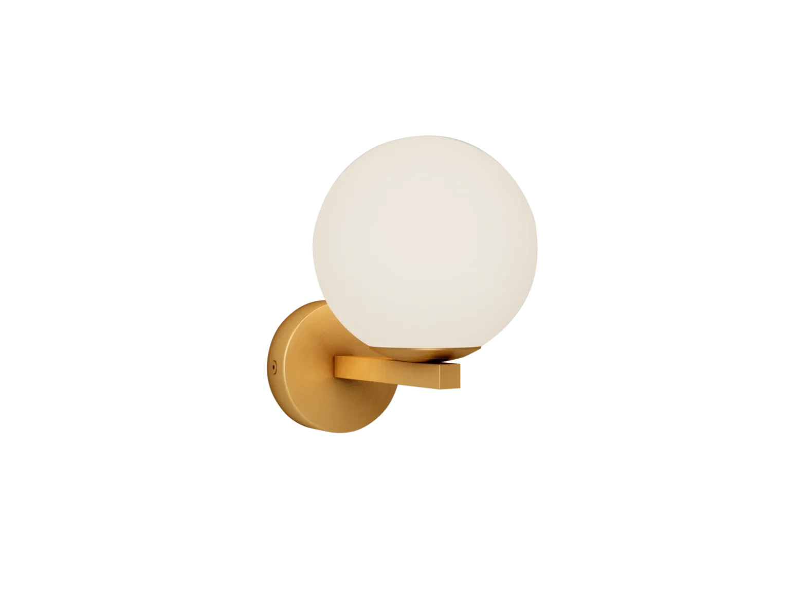Lucande aplique de pared Bidolo, color latón, cristal, 12 cm, IP44