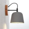 Lucande Aplique de pared Kalinda, juego de 2, gris, hormigón, E14