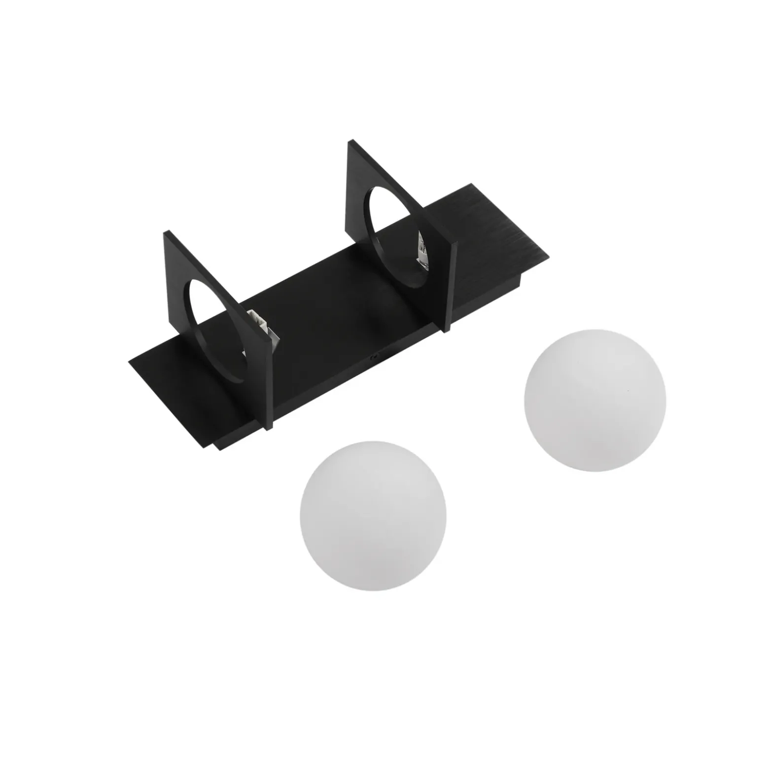 Lucande aplique de pared Kulka, 2 luces, negro, cristal, G9