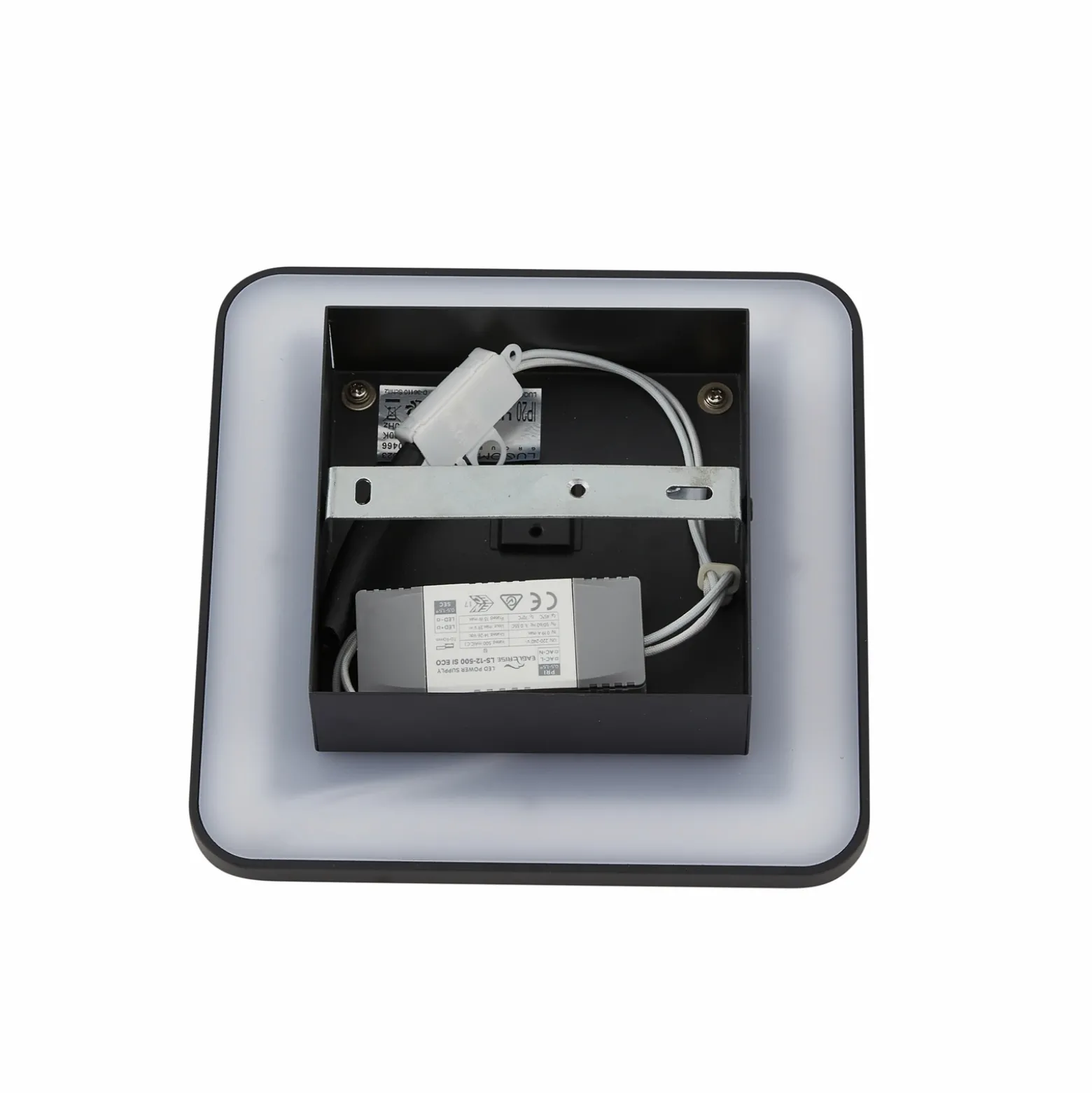 Lucande Aplique de pared LED Elrik, negro, 22 cm de altura, metal