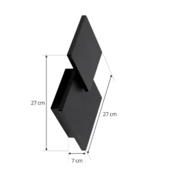 Lucande Aplique de pared LED Elrik, negro, 27 cm de altura, metal