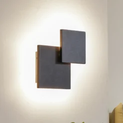 Lucande Aplique de pared LED Elrik, negro, 27 cm de altura, metal