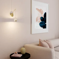 Lucande aplique de pared LED Hayley, color dorado, cristal, 34 cm de altura