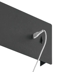 Lucande Aplique de pared LED Kimo, 32 cm, negro, aluminio, USB