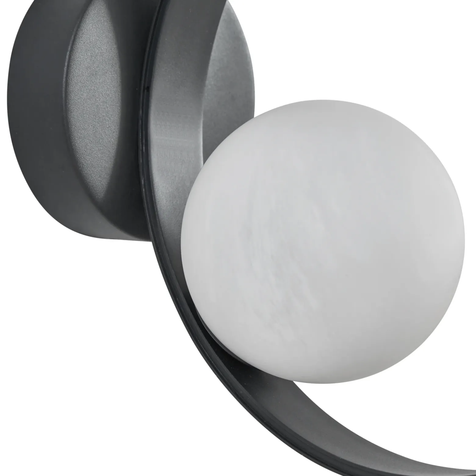 Lucande Aplique de pared LED Luneo, negro/opal, cristal, 30 cm
