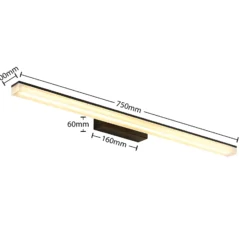 Lucande aplique de pared LED Lisana, horizontal, 75 cm, IP44