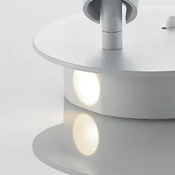Lucande aplique de pared LED Magya, blanco, 2 luces. redondo