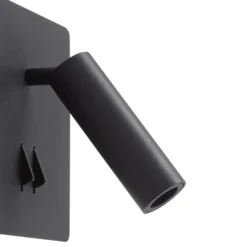 Lucande aplique de pared LED Magya, negro, 2 luces, angular