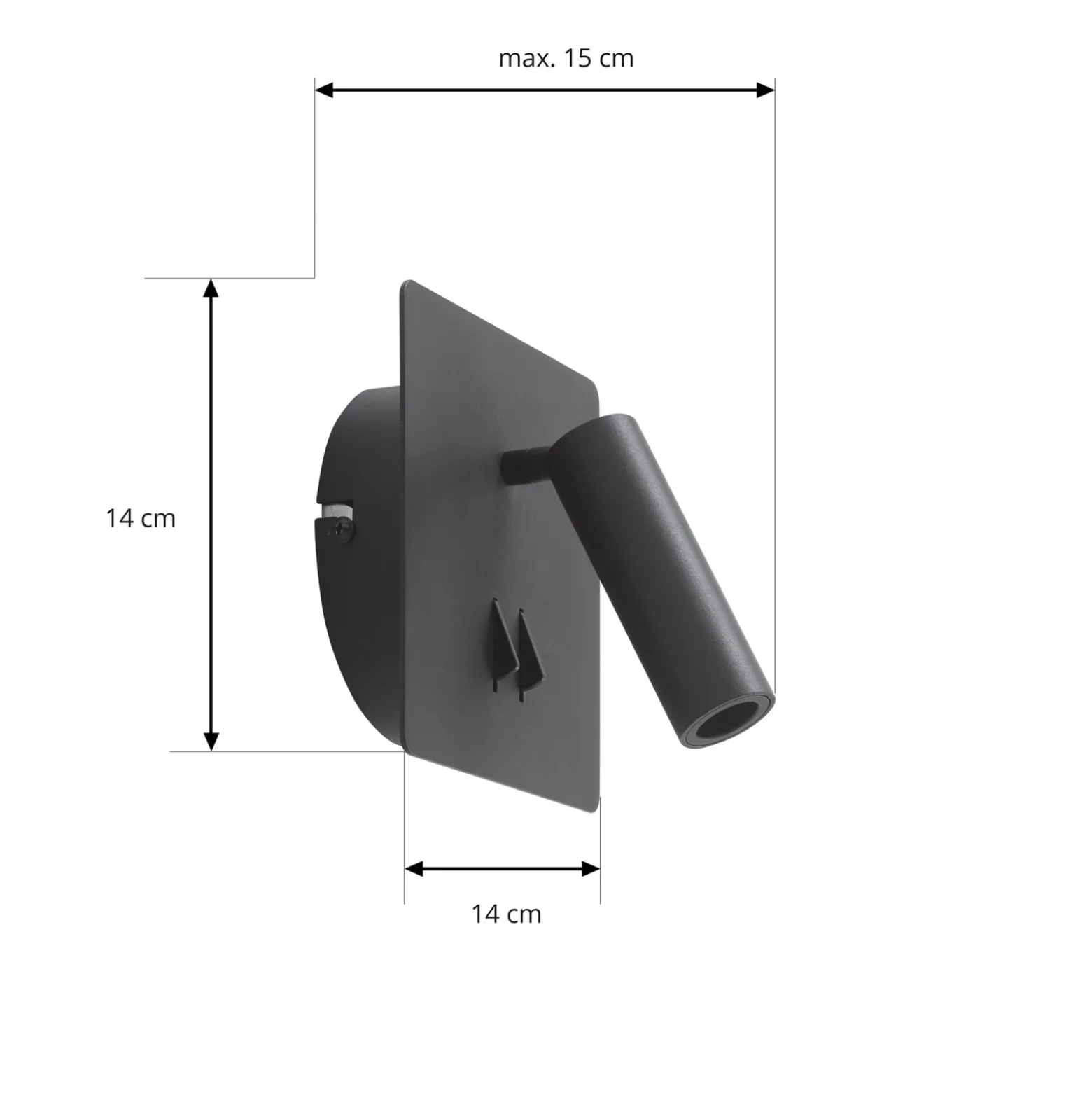 Lucande aplique de pared LED Magya, negro, 2 luces, angular