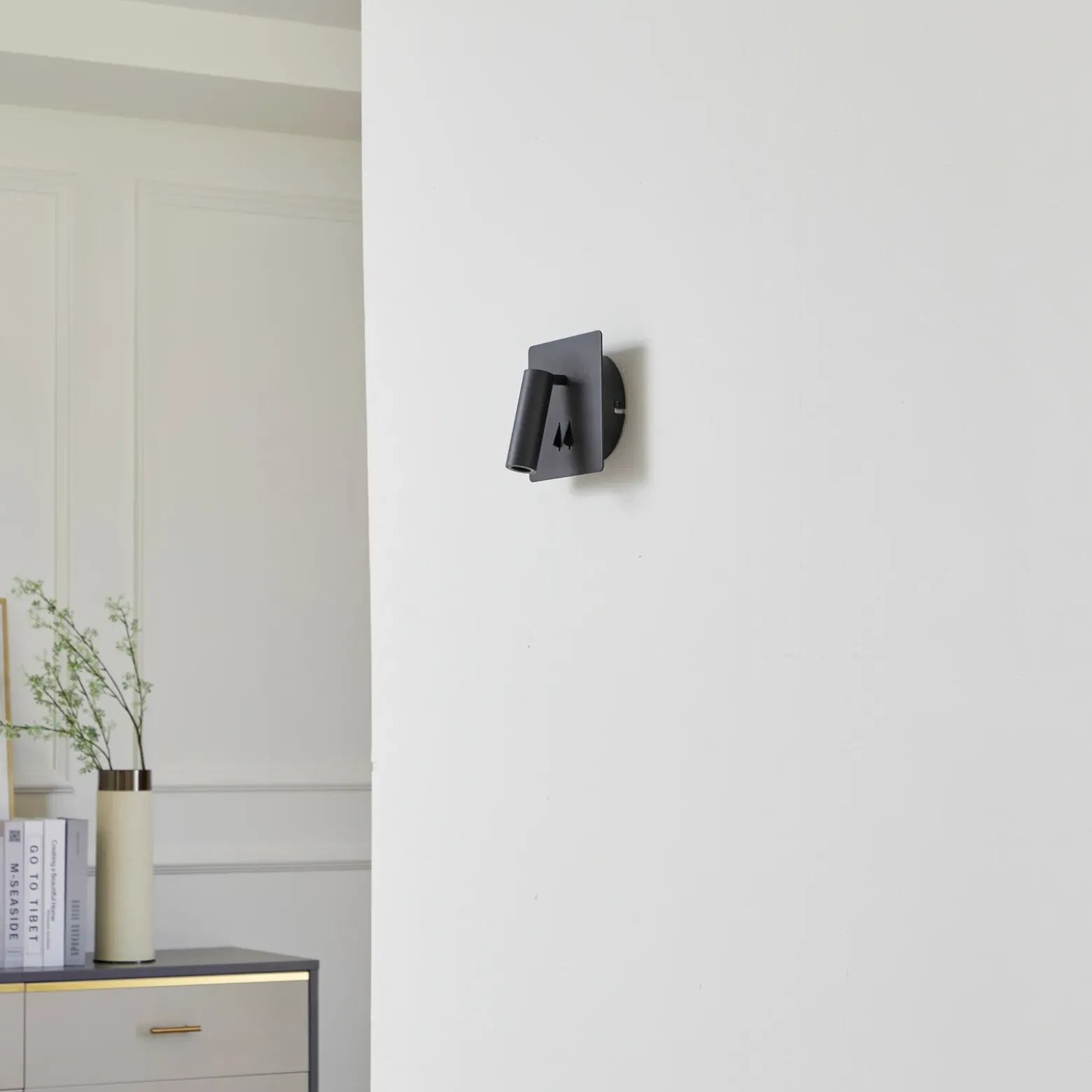 Lucande aplique de pared LED Magya, negro, 2 luces, angular