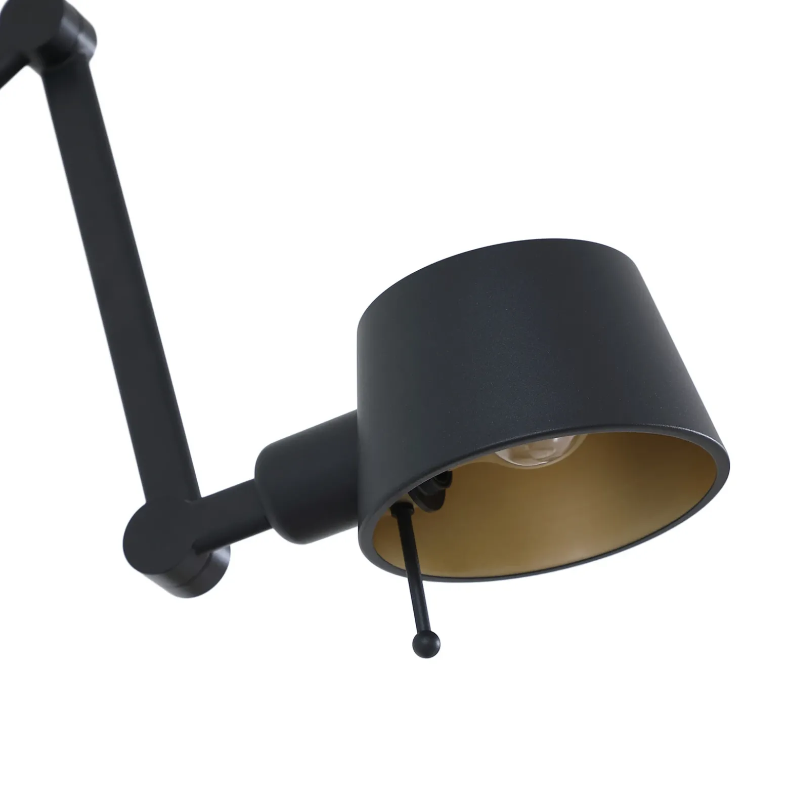 Lucande aplique de pared Silka, negro, metal, 9,5 cm de altura