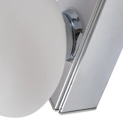 Lucande aplique LED para baño Myrra, cromo, cristal, 60 cm, IP44