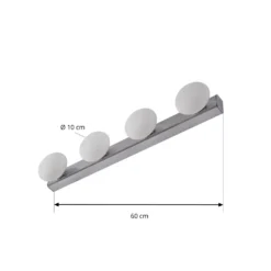 Lucande aplique LED para baño Myrra, cromo, cristal, 60 cm, IP44