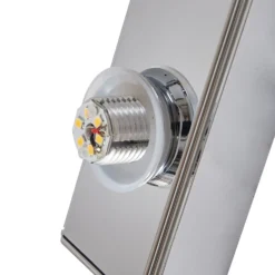 Lucande aplique LED para baño Myrra, cromo, cristal, 60 cm, IP44