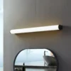 Lucande aplique LED para baño Vilmara, negro, metal, IP44