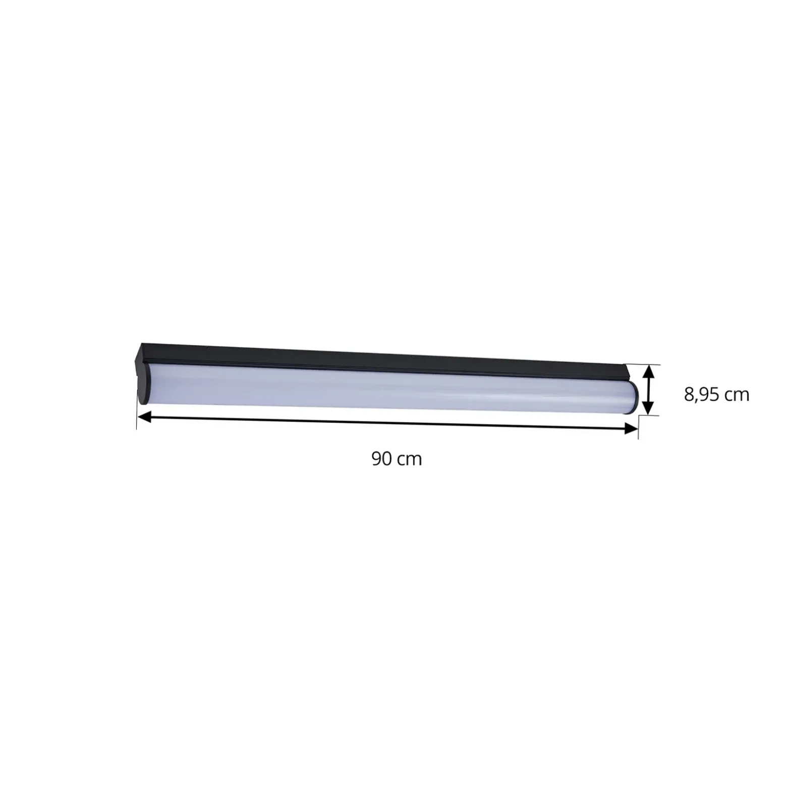 Lucande aplique LED para baño Vilmara, negro, metal, IP44