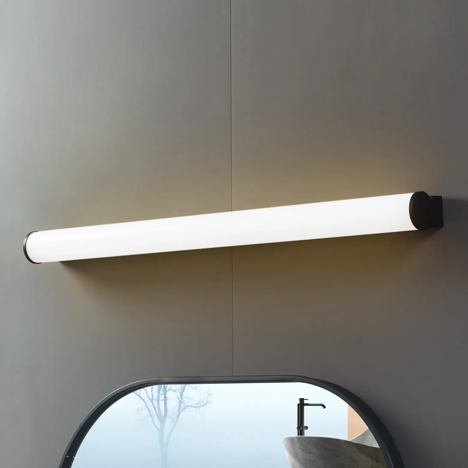 Lucande aplique LED para baño Vilmara, negro, metal, IP44