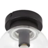 Lucande Badolo plafón, negro, cristal, Ø 15 cm, IP44