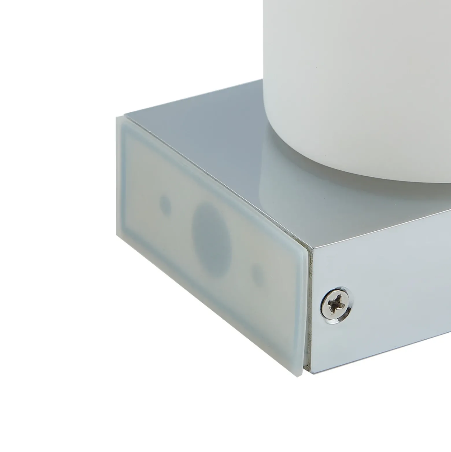 Lucande Basolo aplique para baño, cromo, altura 17,2 cm, cristal