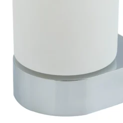 Lucande Basolo aplique para baño, cromo, altura 17,2 cm, cristal