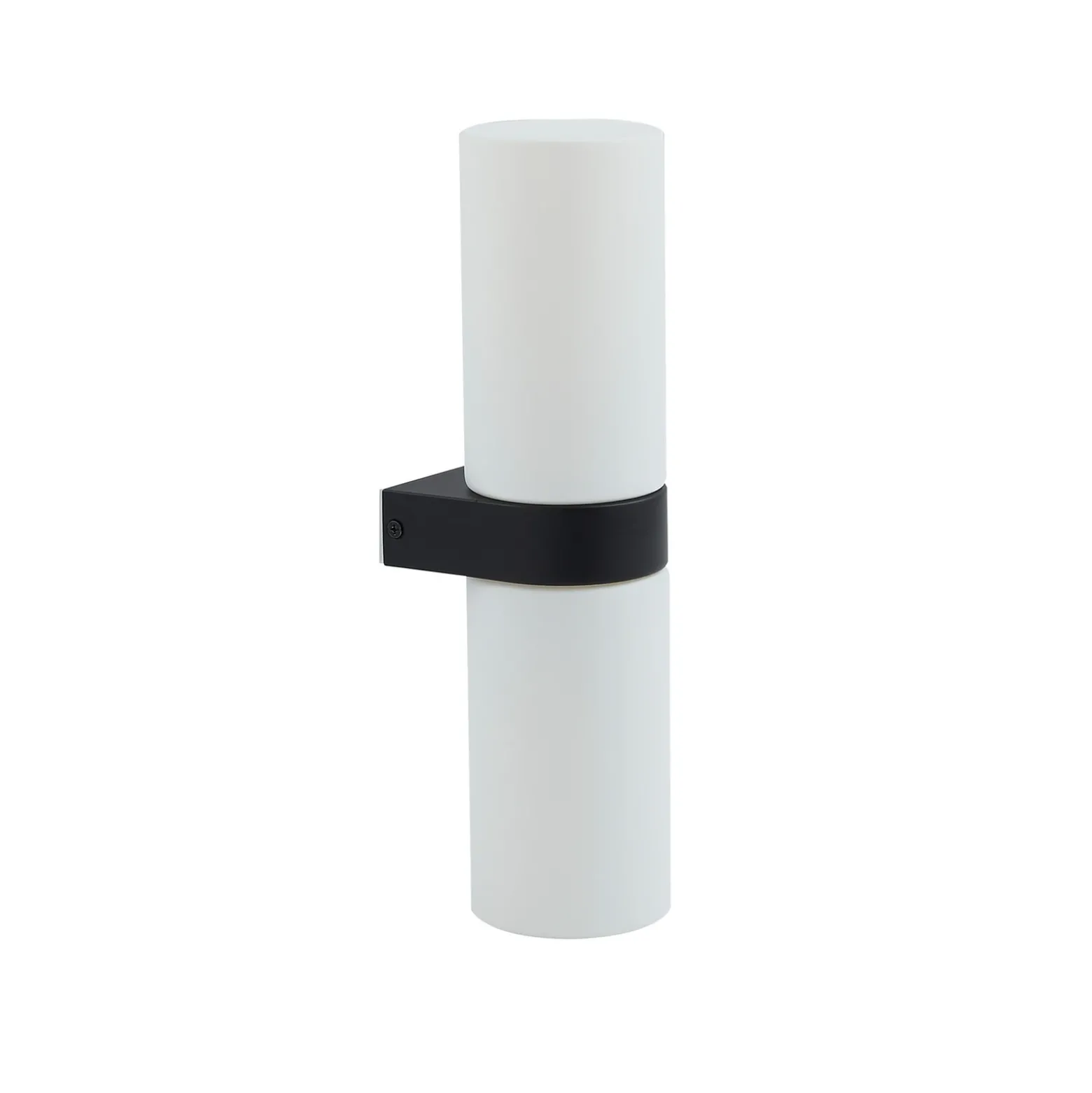 Lucande Basolo aplique para baño, negro, altura 31,5 cm, cristal