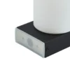 Lucande Basolo aplique para baño, negro, altura 17,2 cm, cristal