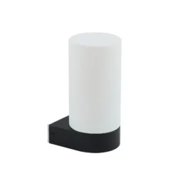 Lucande Basolo aplique para baño, negro, altura 17,2 cm, cristal