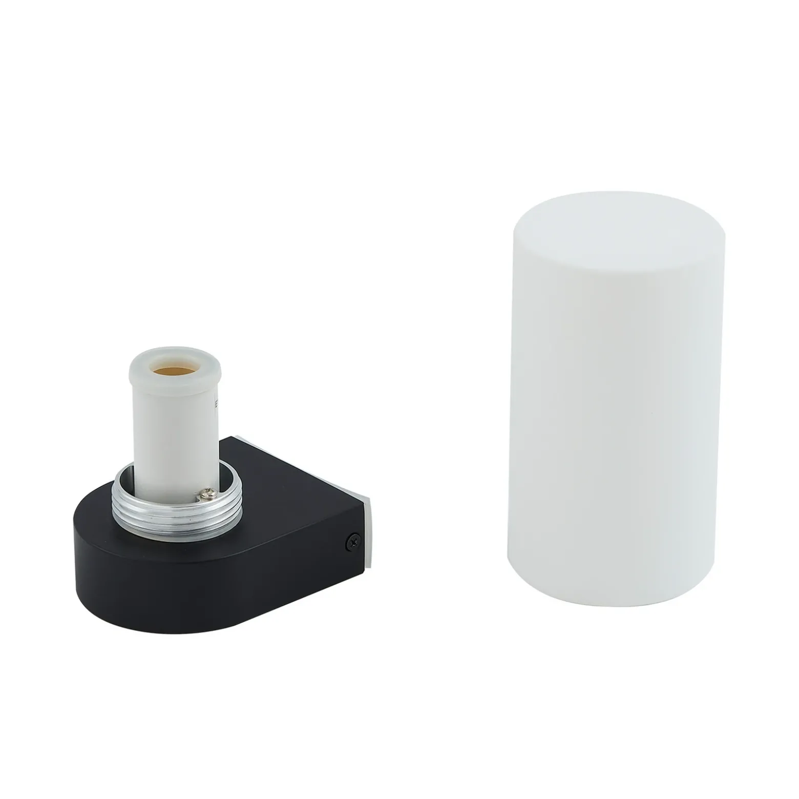 Lucande Basolo aplique para baño, negro, altura 17,2 cm, cristal