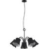 Lucande Binta lámpara colgante, 5 luces, negro