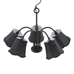 Lucande Binta lámpara colgante, 5 luces, negro