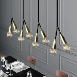 Lucande Carlea colgante 8 luces negro-latón