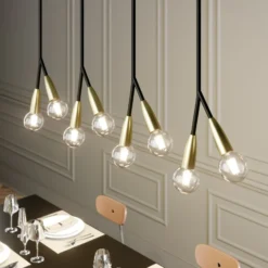 Lucande Carlea colgante 8 luces negro-latón