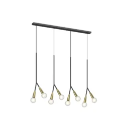 Lucande Carlea colgante 8 luces negro-latón