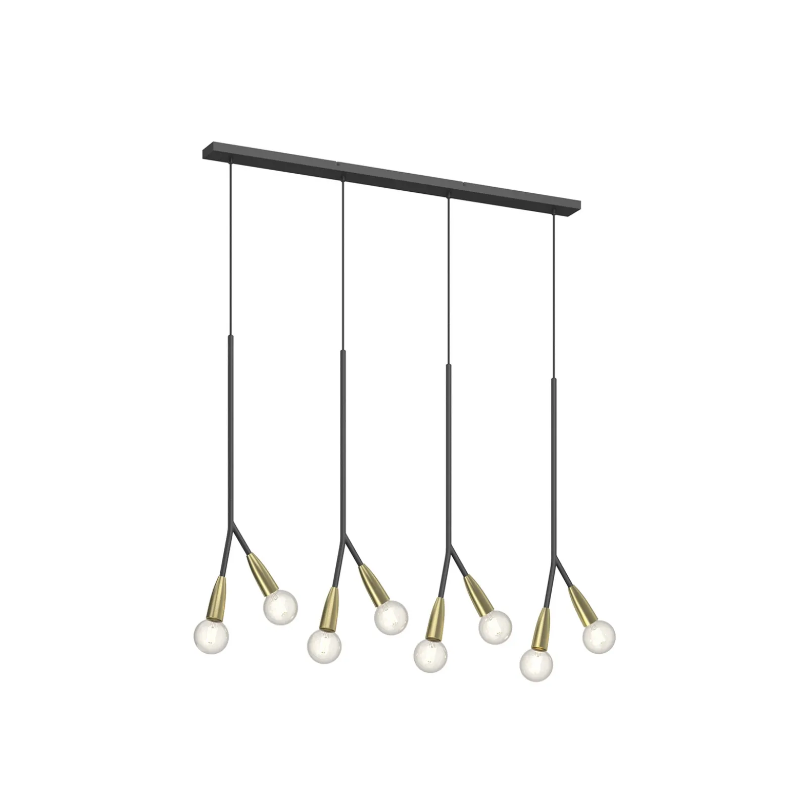 Lucande Carlea colgante 8 luces negro-latón