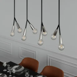 Lucande Carlea colgante 8 luces negro-níquel