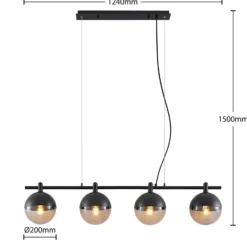 Lucande Dustian lámpara colgante, 4 luces