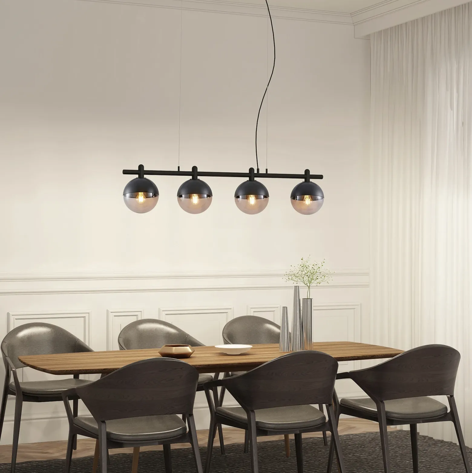 Lucande Dustian lámpara colgante, 4 luces